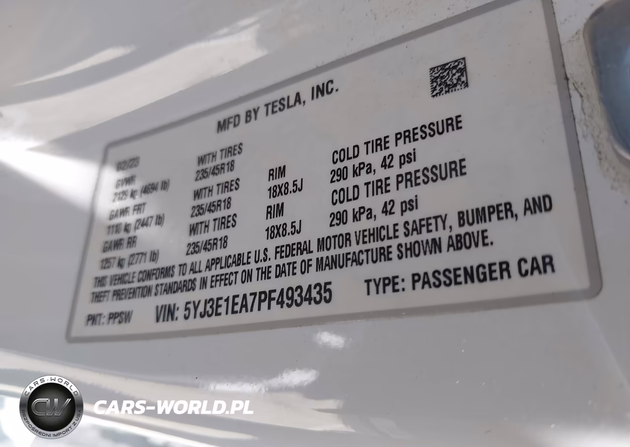 2023 Tesla Model 3 Rear-Wheel Drive VIN:5YJ3E1EA7PF493435 - 9
