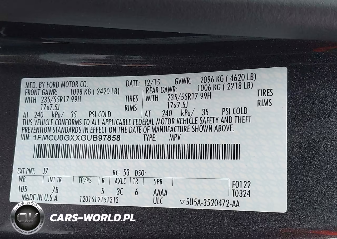 2016 Ford Escape Se VIN:1FMCU0GXXGUB97858 - 9