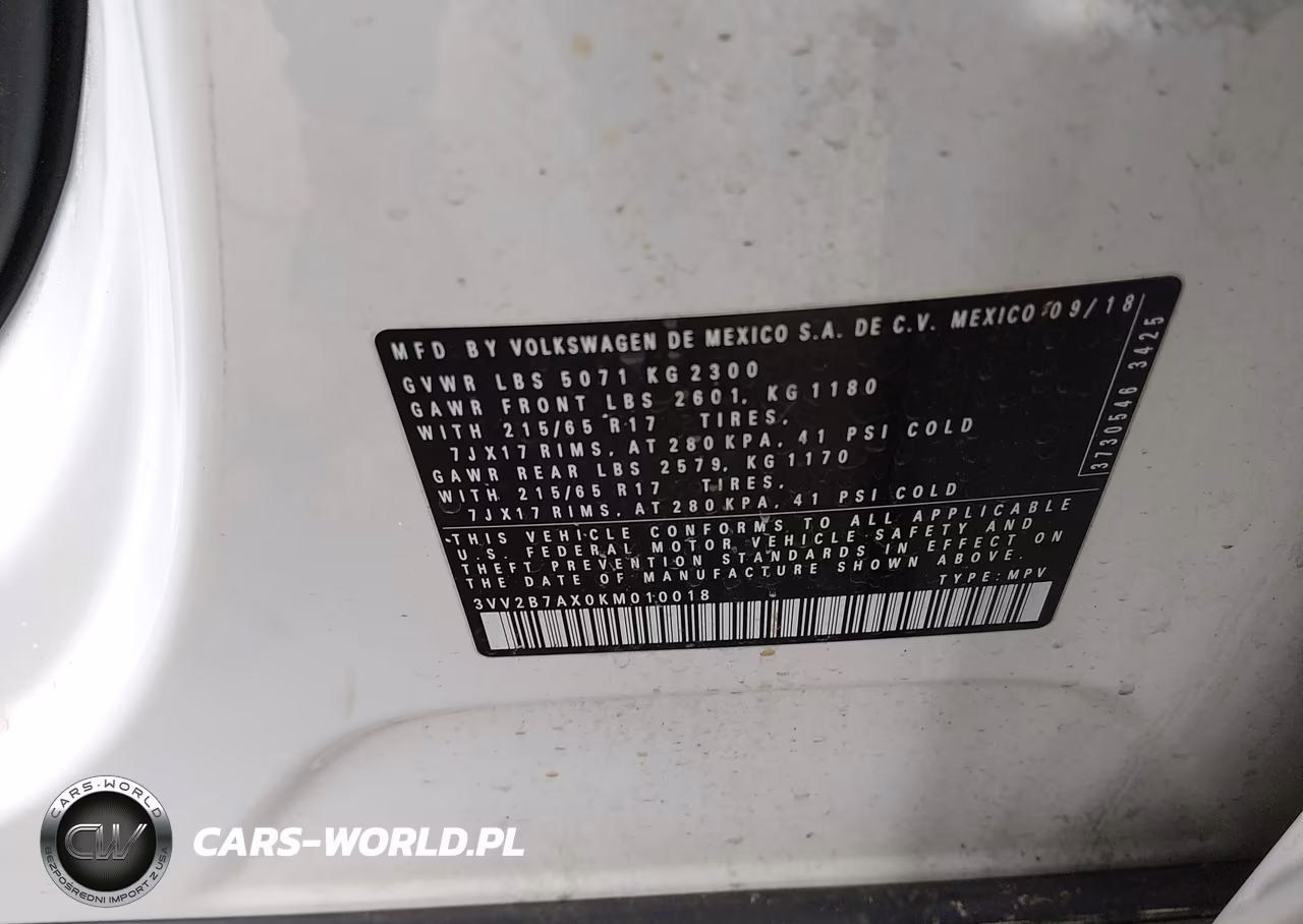2019 Volkswagen Tiguan 2.0T Se-2.0T Sel-2.0T Sel R-Line-2.0T Sel R-Line Black VIN:3VV2B7AX0KM010018 - 9