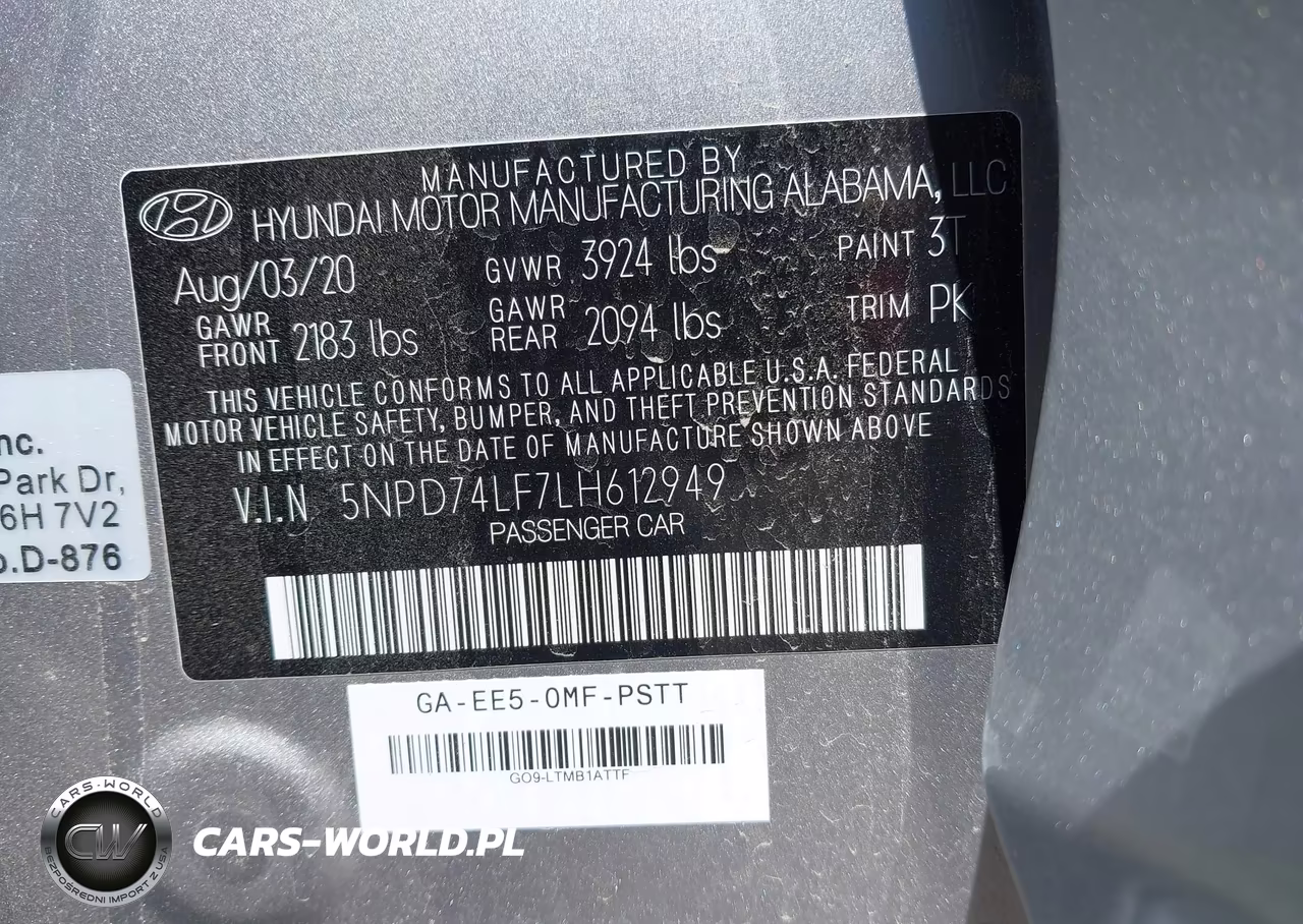 2020 Hyundai Elantra Se VIN:5NPD74LF7LH612949 - 9
