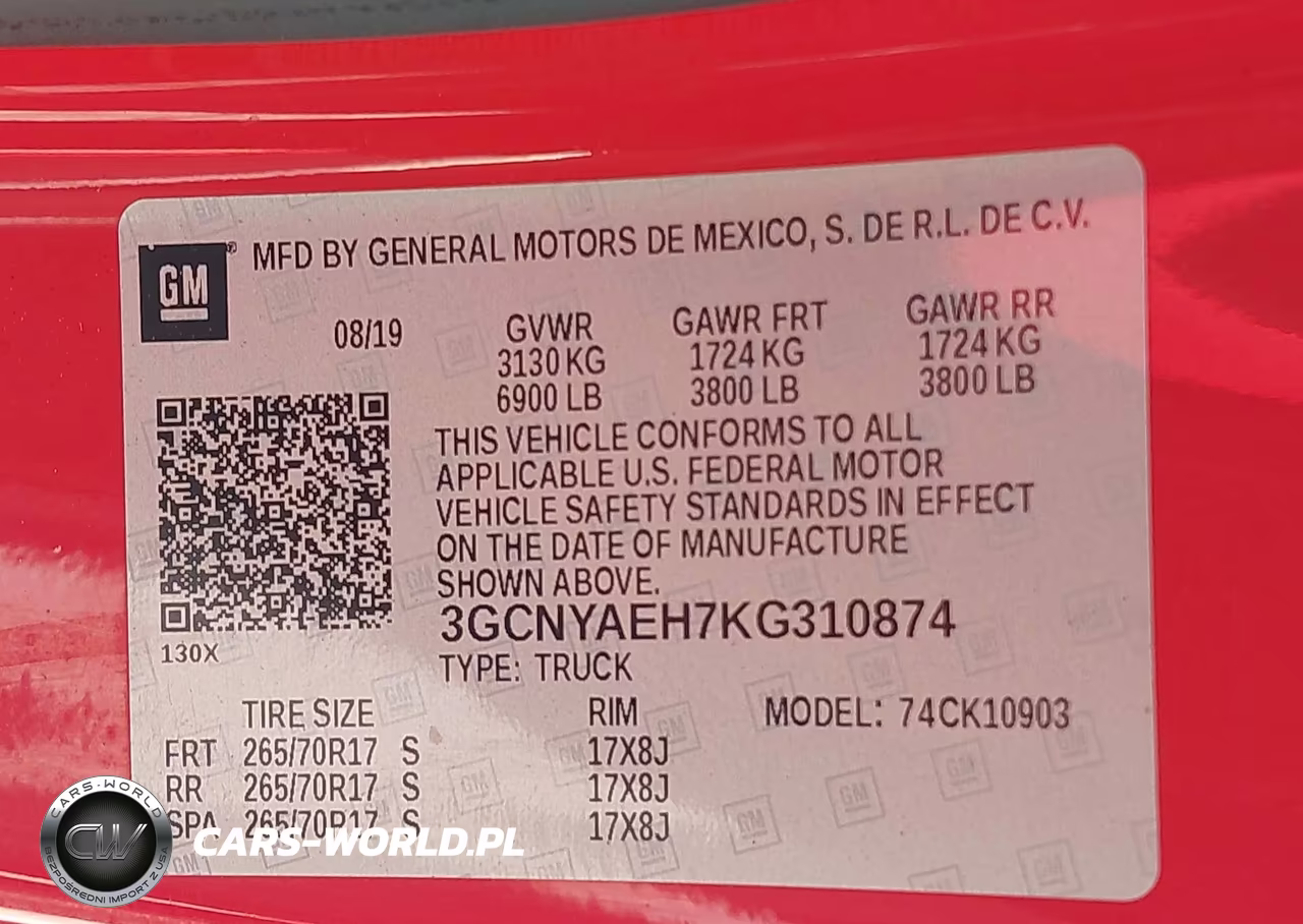 2019 CHEVROLET SILVERADO K1500 VIN:3GCNYAEH7KG310874 - 9