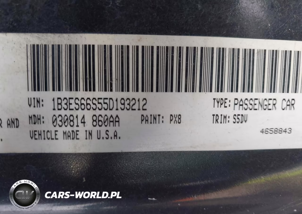2005 Dodge Srt4 VIN:1B3ES66S55D193212 - 9