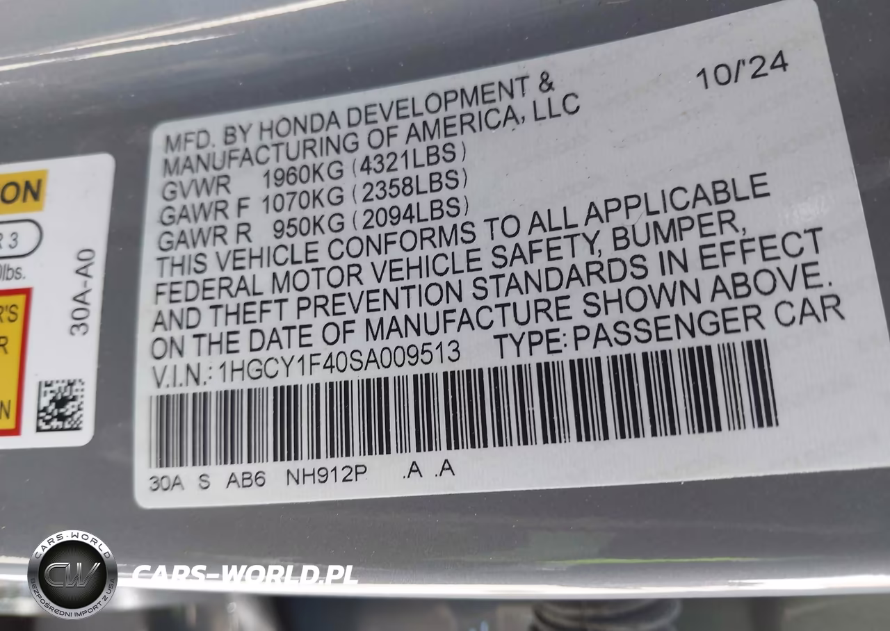 2025 Honda Accord Se VIN:1HGCY1F40SA009513 - 9