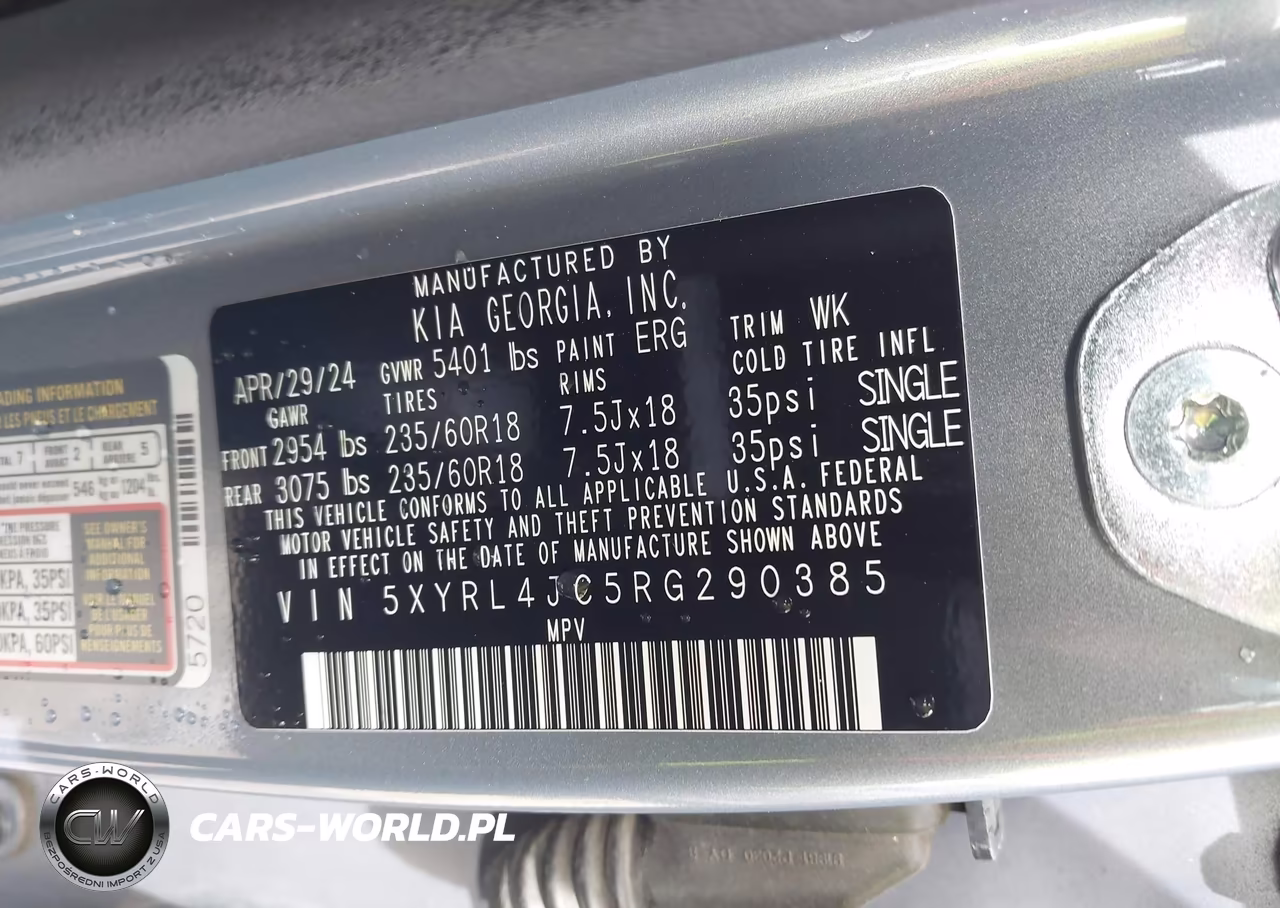 2024 Kia Sorento S VIN:5XYRL4JC5RG290385 - 9