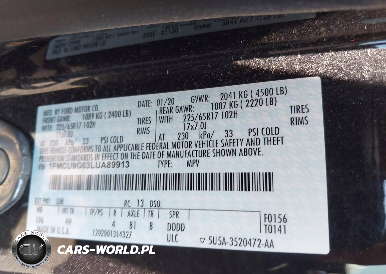 2020 Ford Escape Se VIN:1FMCU9G63LUA89913 - 9