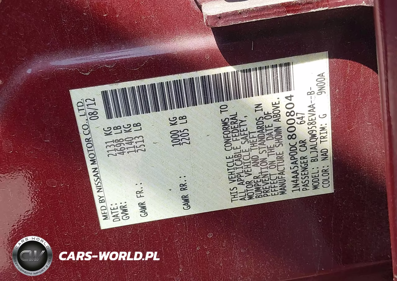 2013 Nissan Maxima 3.5 S VIN:1N4AA5AP0DC800804 - 9