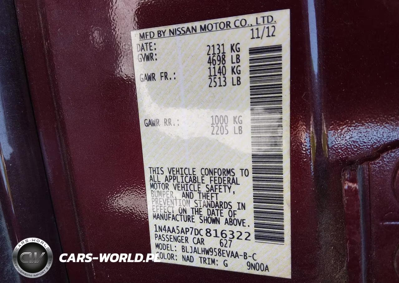 2013 Nissan Maxima 3.5 Sv VIN:1N4AA5AP7DC816322 - 9