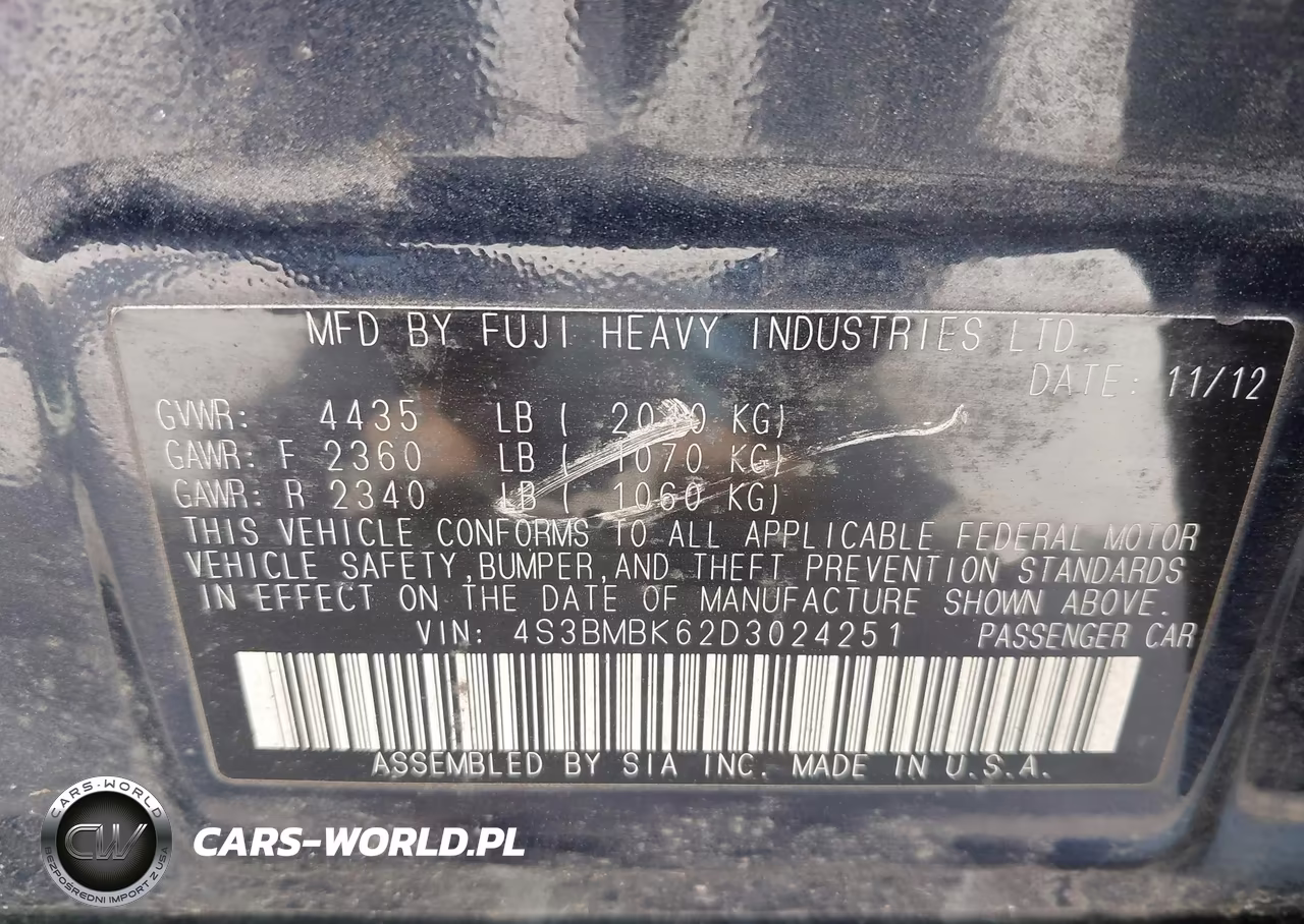 2013 Subaru Legacy 2.5I Limited VIN:4S3BMBK62D3024251 - 9