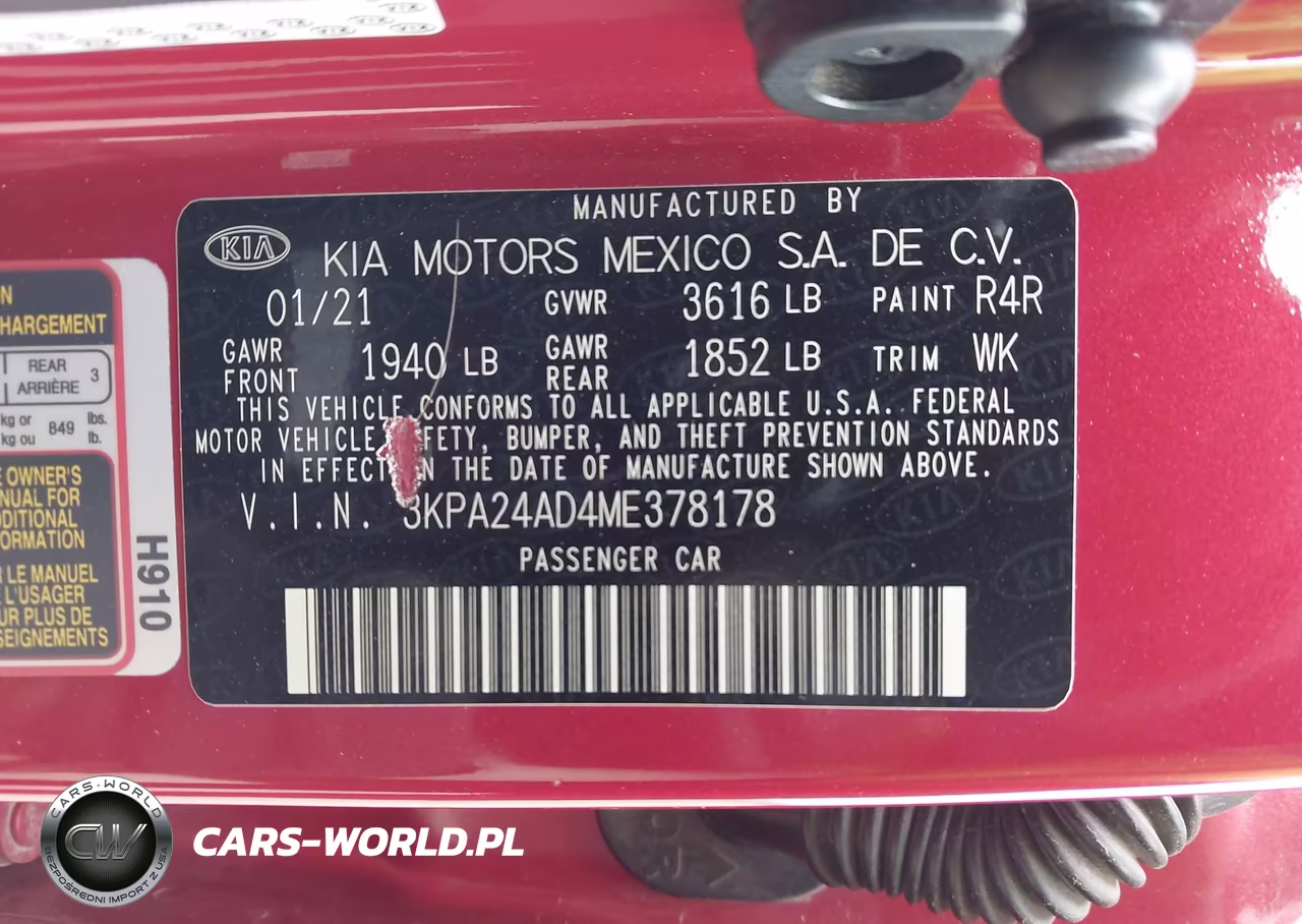 2021 Kia Rio S VIN:3KPA24AD4ME378178 - 9