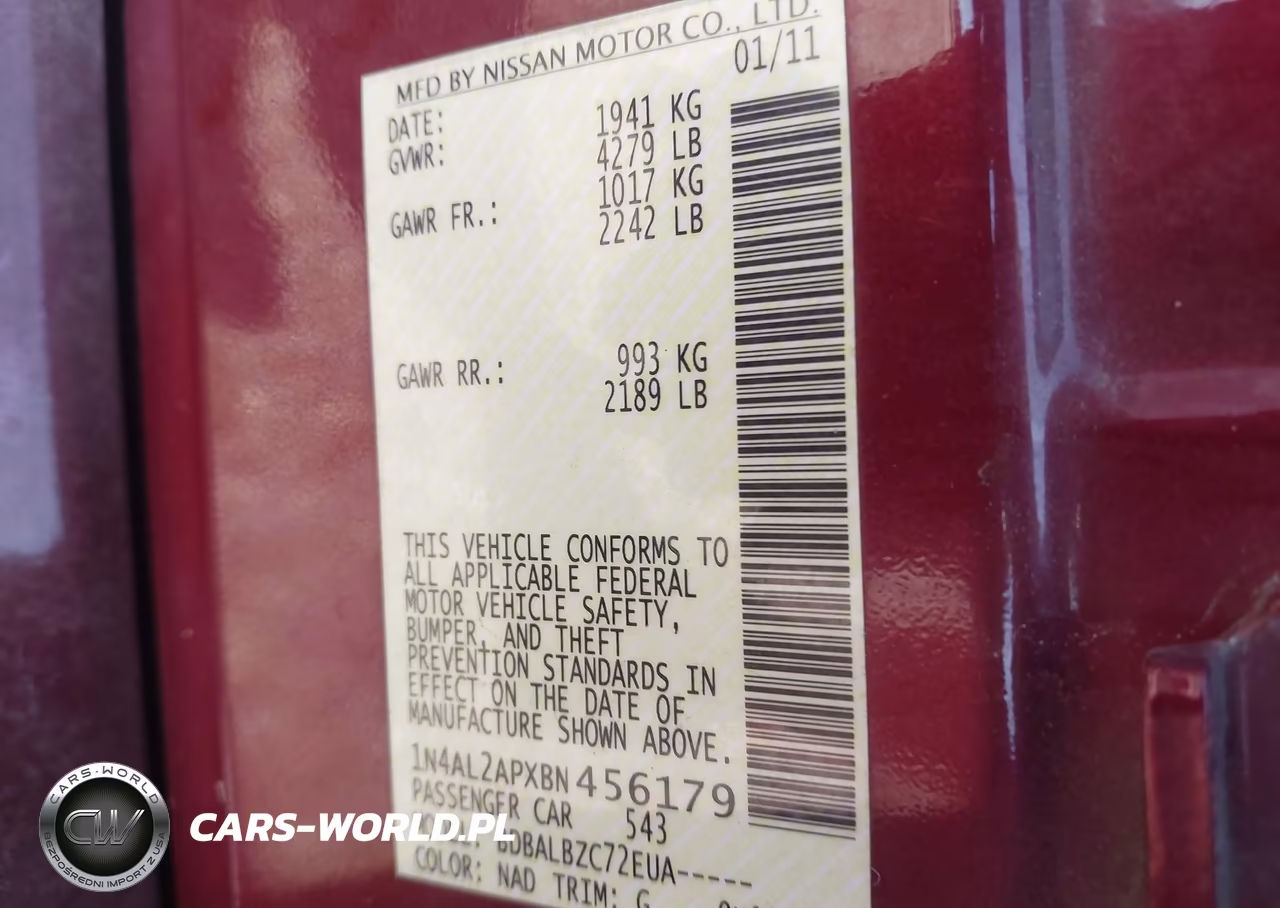 2011 Nissan Altima 2.5 S VIN:1N4AL2APXBN456179 - 9