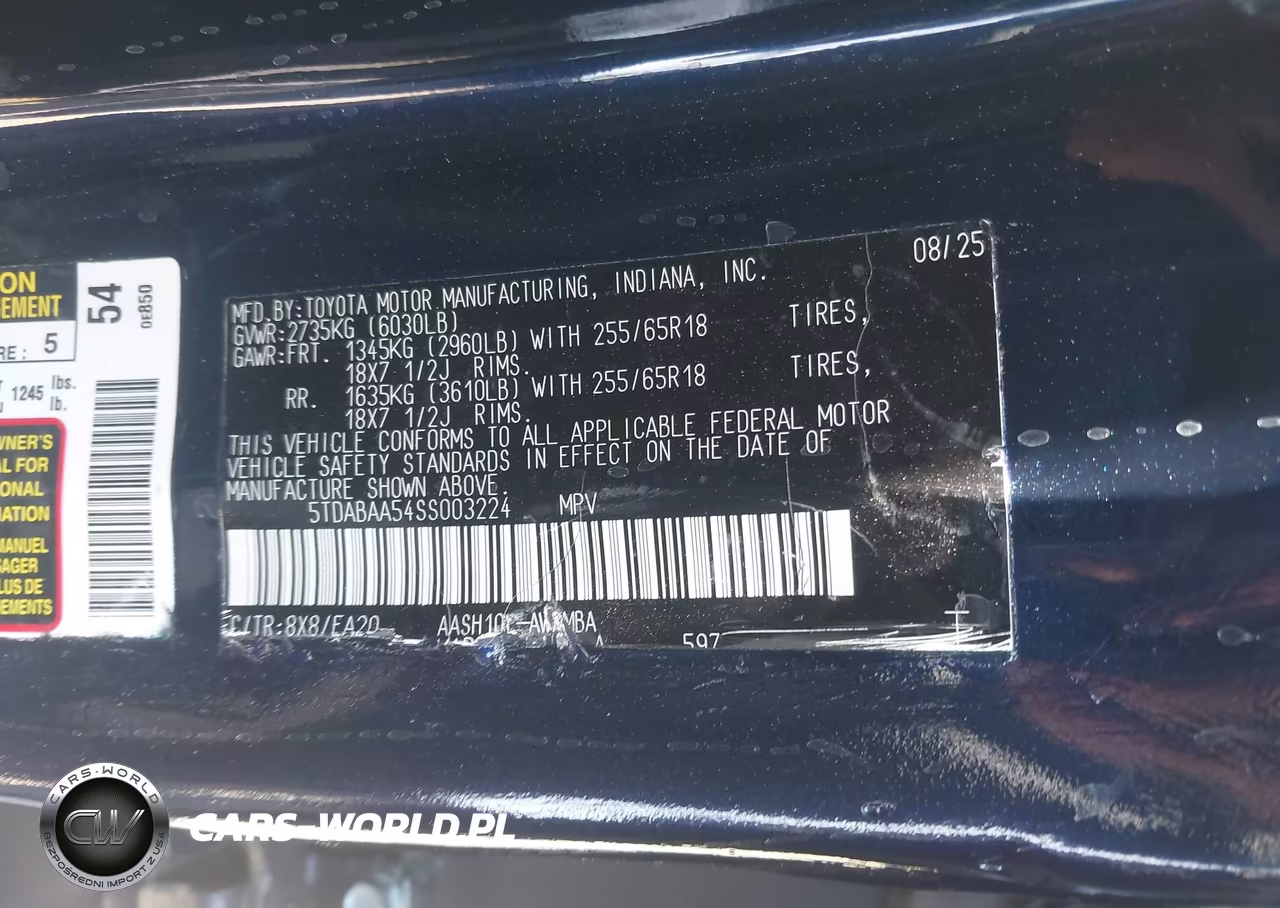 2025 Toyota Grand Highlander Hybrid Xle VIN:5TDABAA54SS003224 - 9