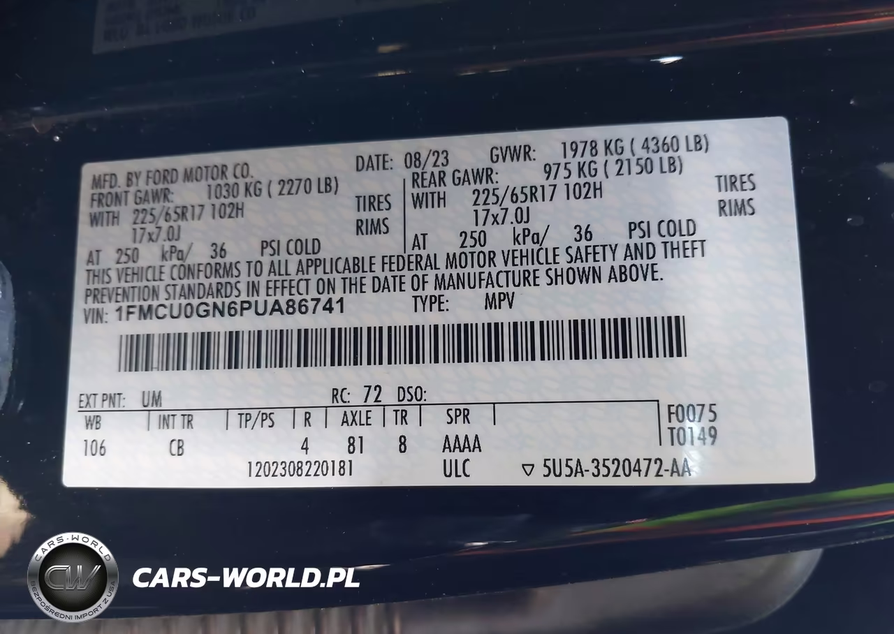 2023 Ford Escape Active VIN:1FMCU0GN6PUA86741 - 9