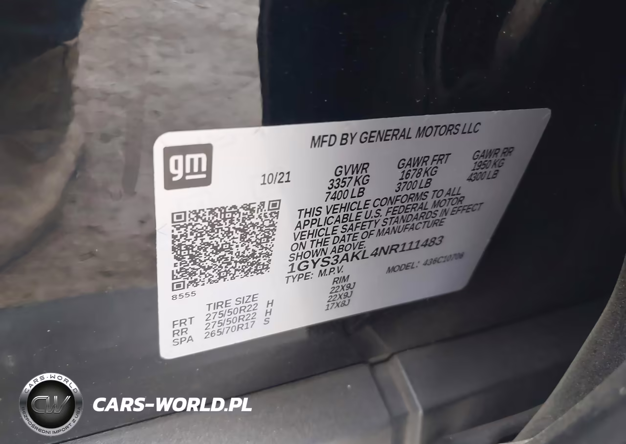 2022 Cadillac Escalade 2Wd Luxury VIN:1GYS3AKL4NR111483 - 9