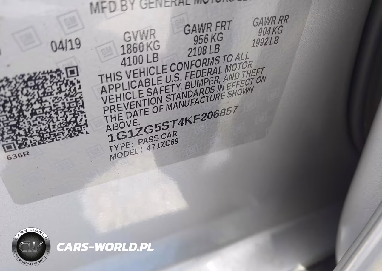2019 Chevrolet Malibu Rs VIN:1G1ZG5ST4KF206857 - 9