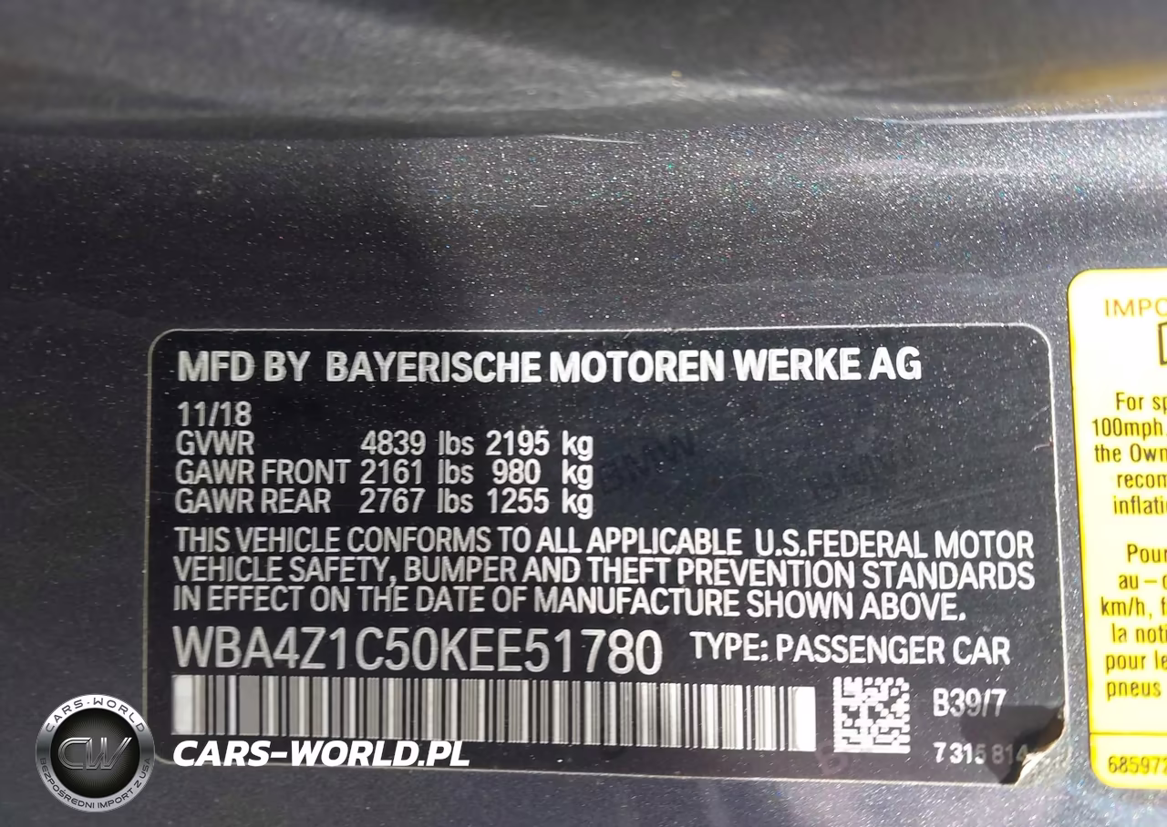2019 BMW 430I VIN:WBA4Z1C50KEE51780 - 9