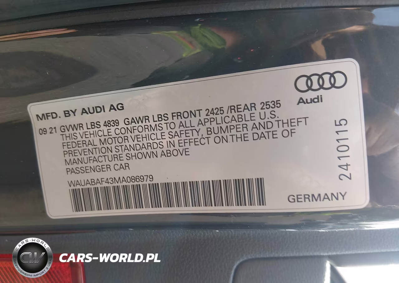 2021 Audi A4 Premium 40 Tfsi Quattro S Tronic VIN:WAUABAF43MA086979 - 9