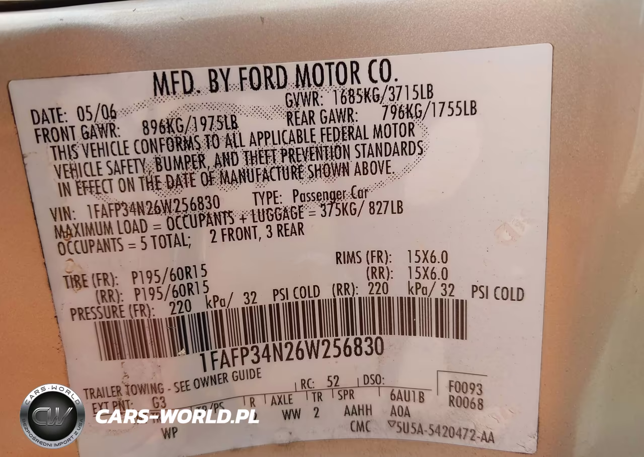 2006 Ford Focus Zx4 VIN:1FAFP34N26W256830 - 9