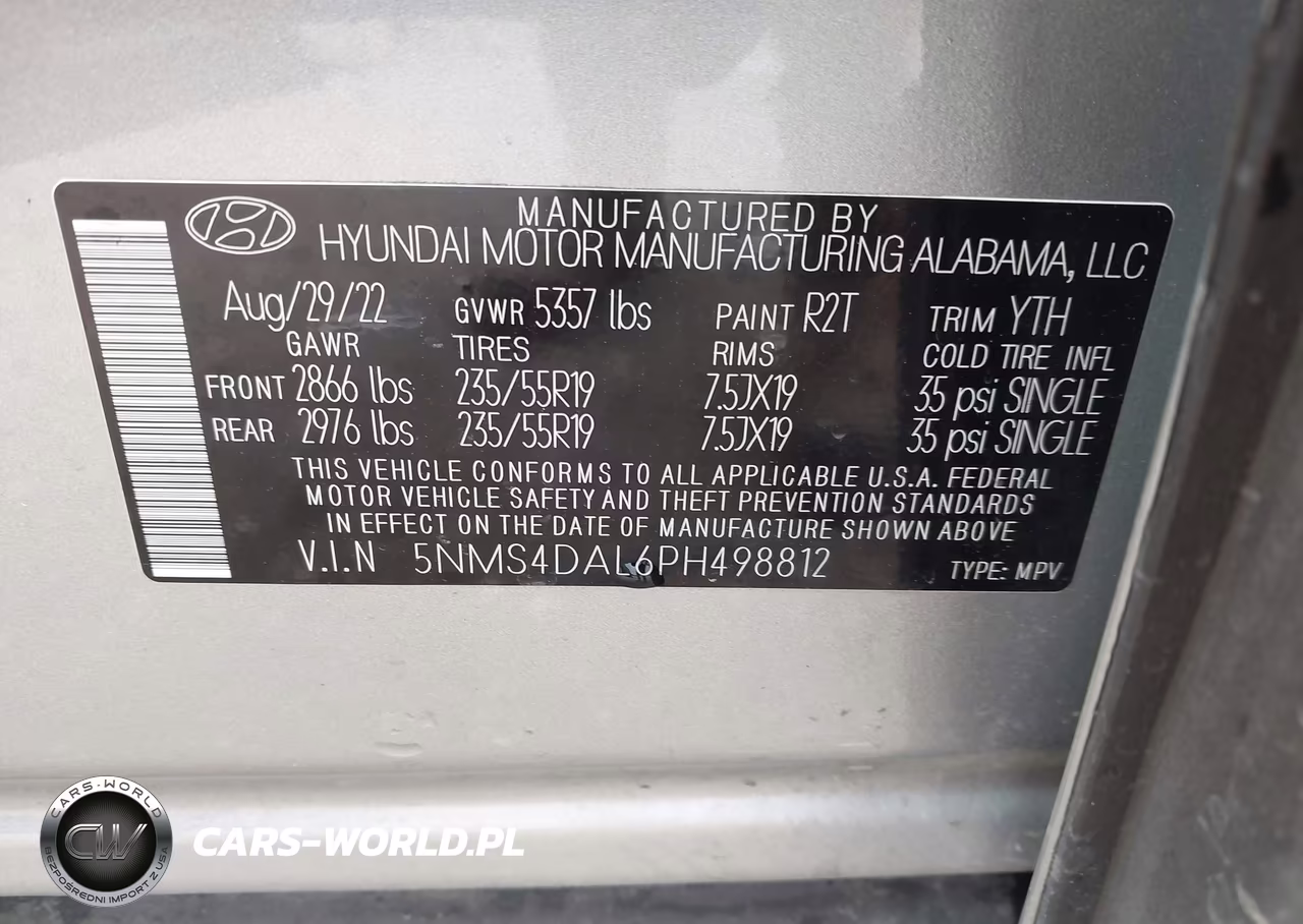 2023 Hyundai Santa Fe Limited VIN:5NMS4DAL6PH498812 - 9
