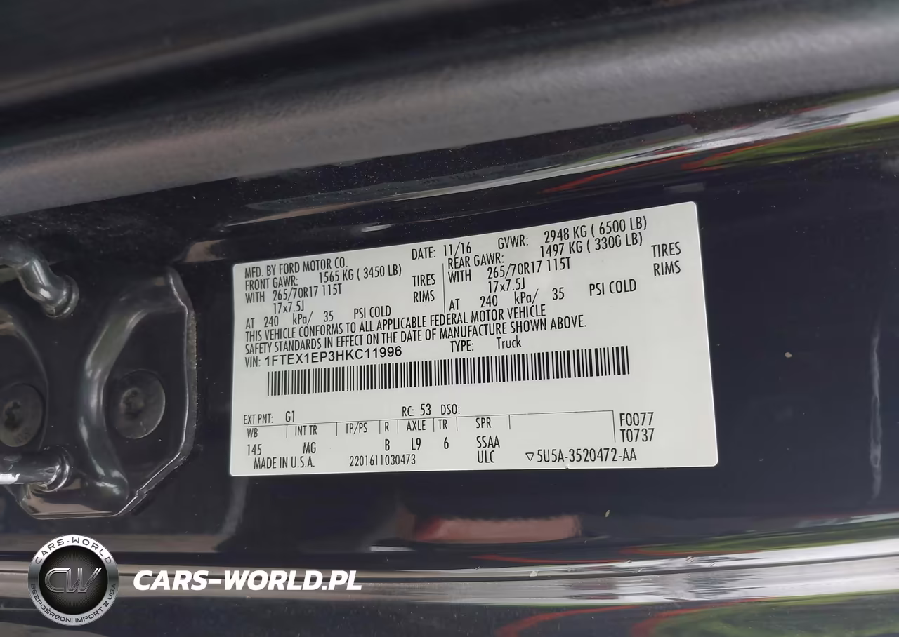 2017 Ford F-150 Xlt VIN:1FTEX1EP3HKC11996 - 9