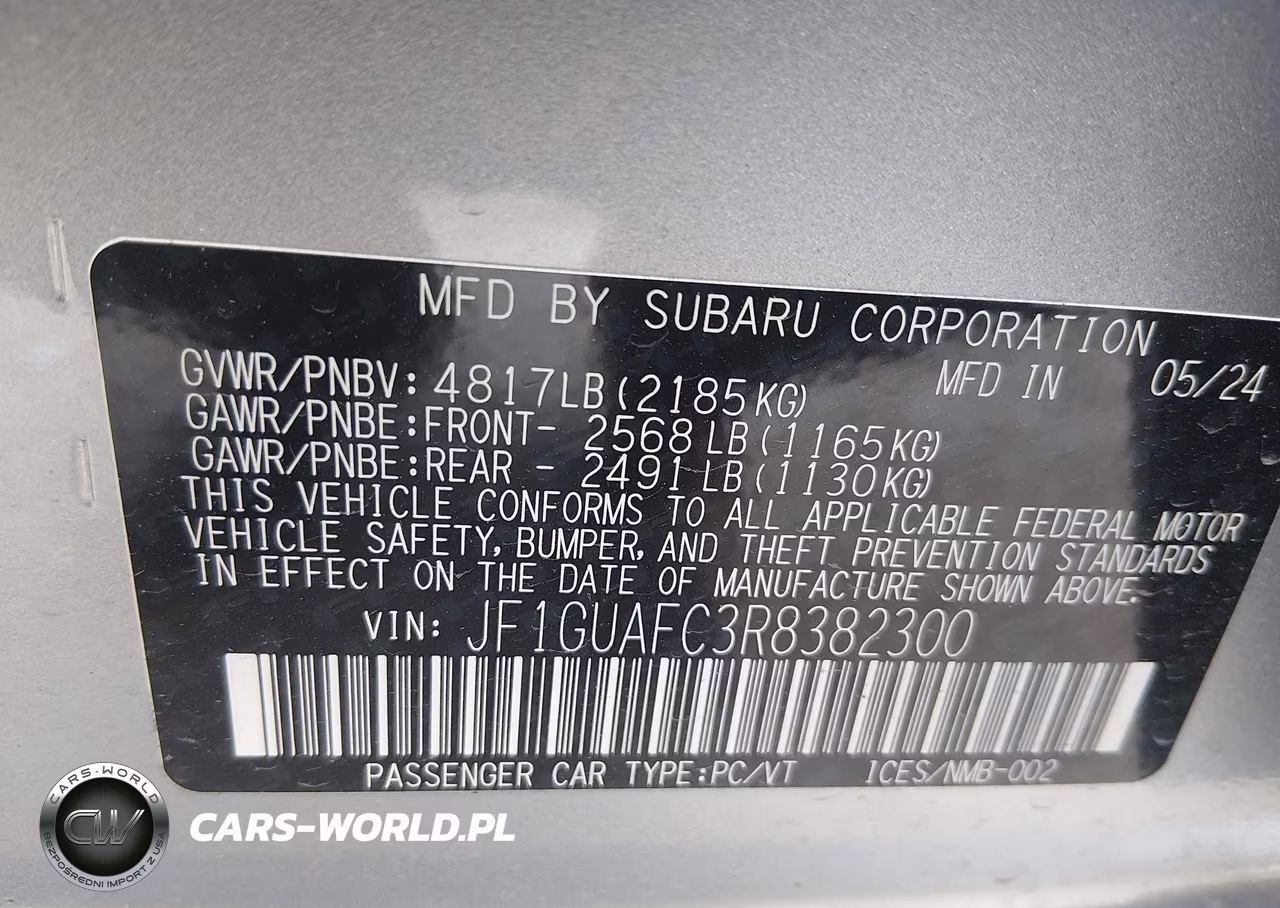 2024 Subaru Impreza Sport 5-Door VIN:JF1GUAFC3R8382300 - 9