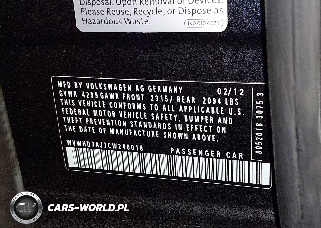 2012 Volkswagen Gti 4-Door VIN:WVWHD7AJ7CW246018 - 9
