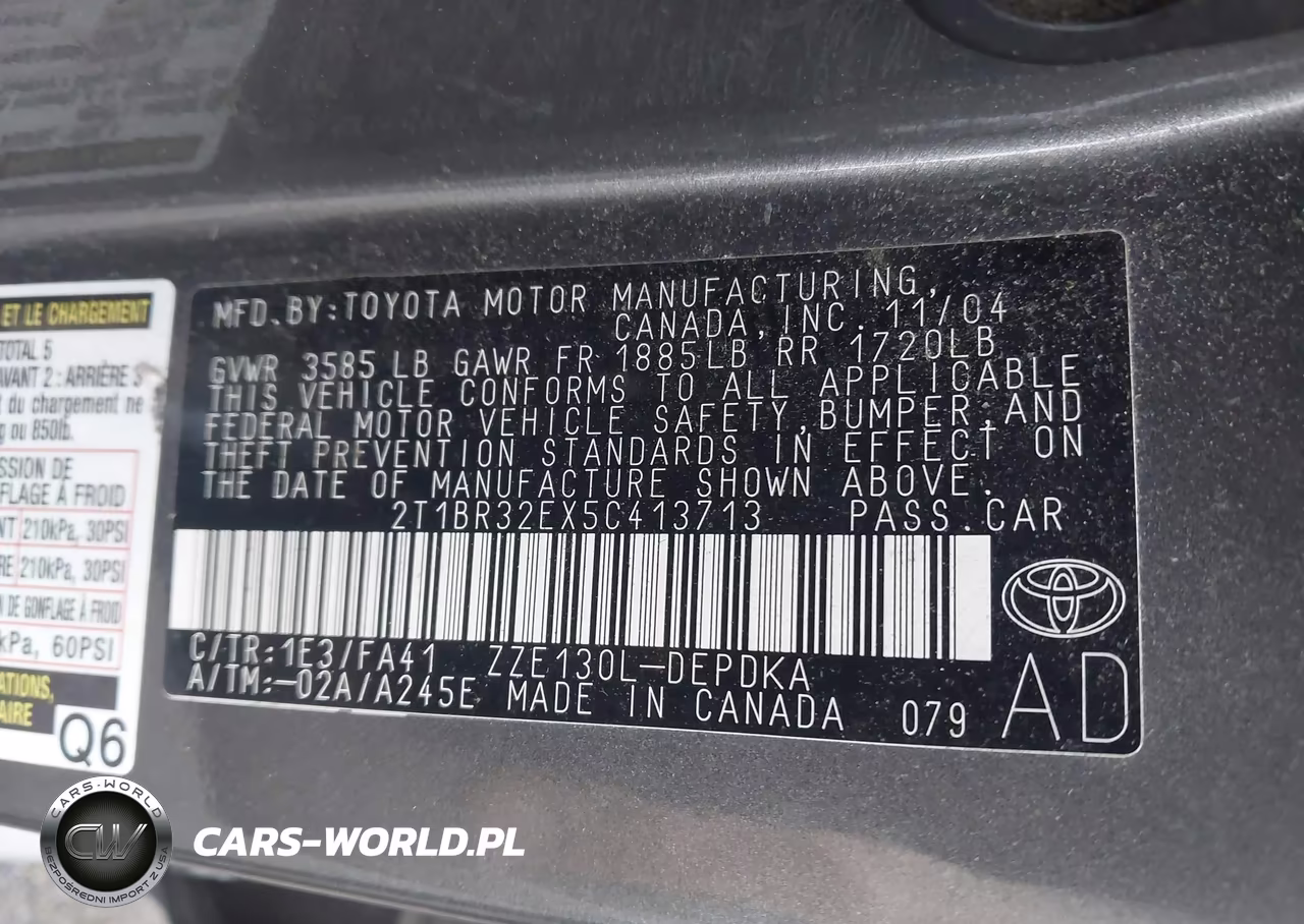 2005 Toyota Corolla Ce VIN:2T1BR32EX5C413713 - 9