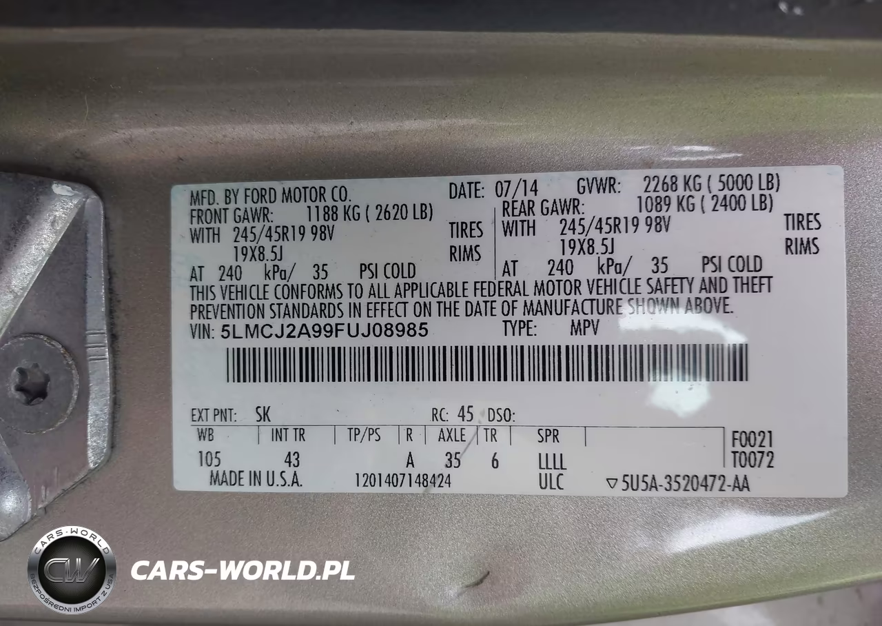 2015 Lincoln Mkc VIN:5LMCJ2A99FUJ08985 - 9