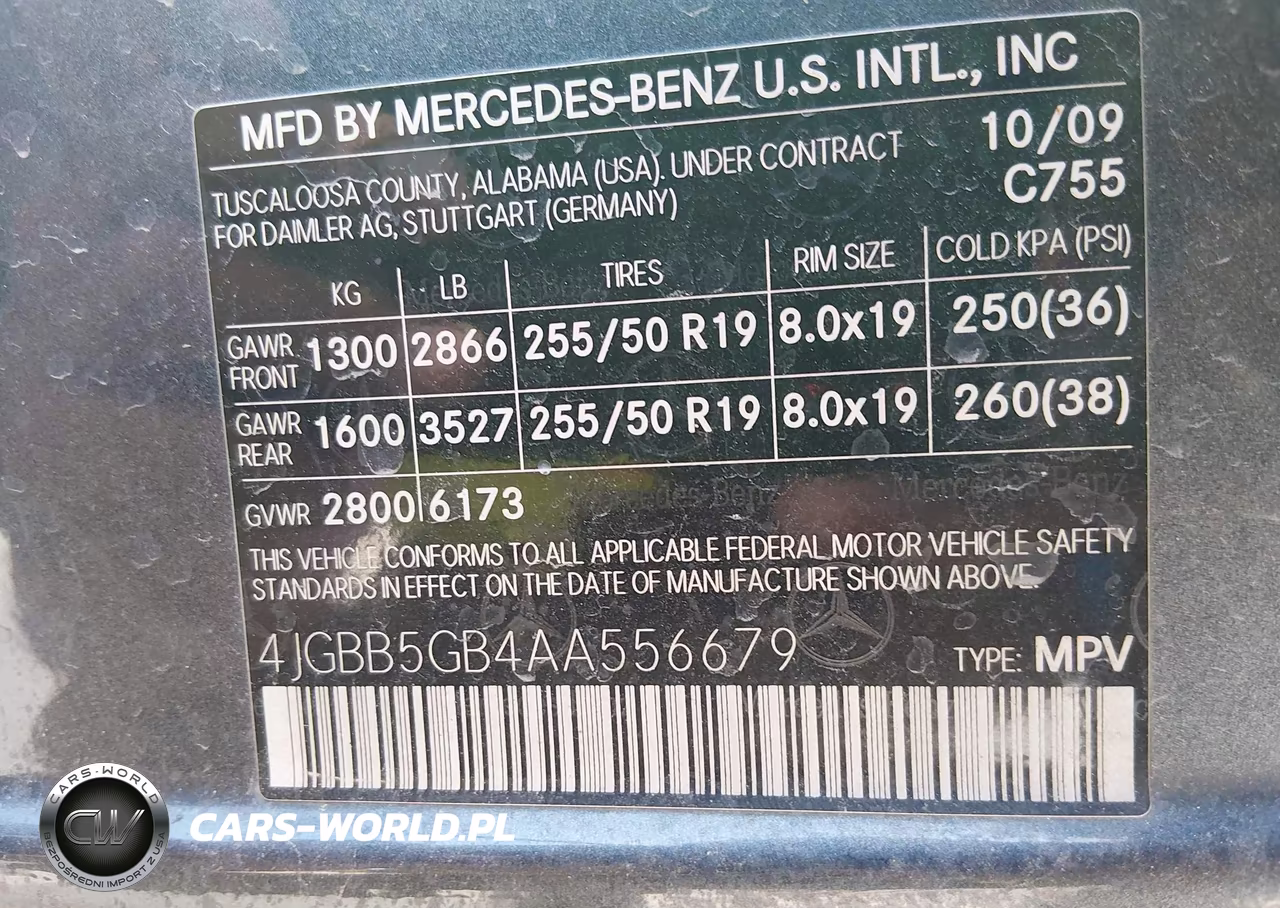 2010 Mercedes-Benz Ml 350 VIN:4JGBB5GB4AA556679 - 9