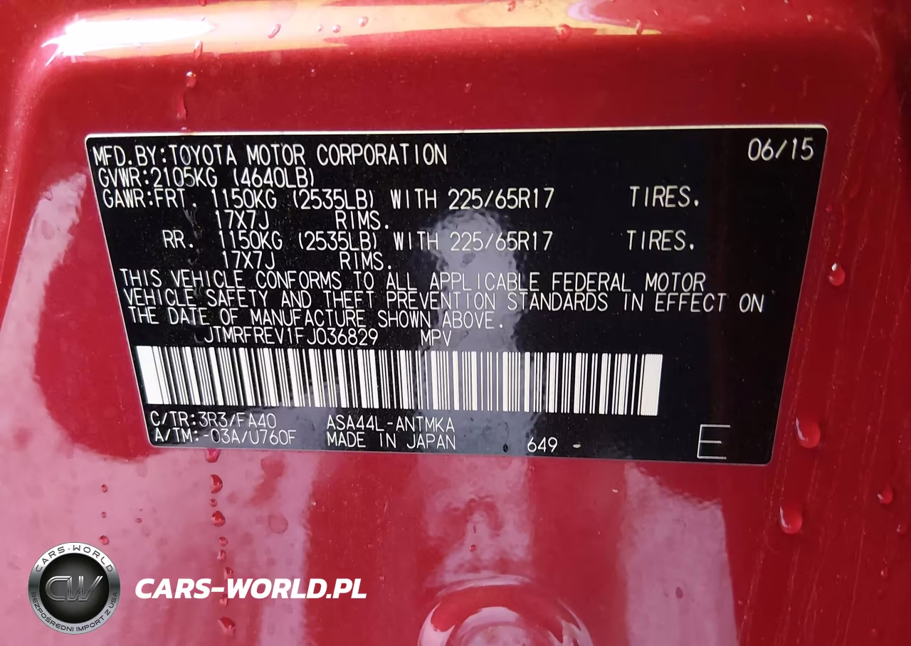 2015 Toyota Rav4 Xle VIN:JTMRFREV1FJ036829 - 9