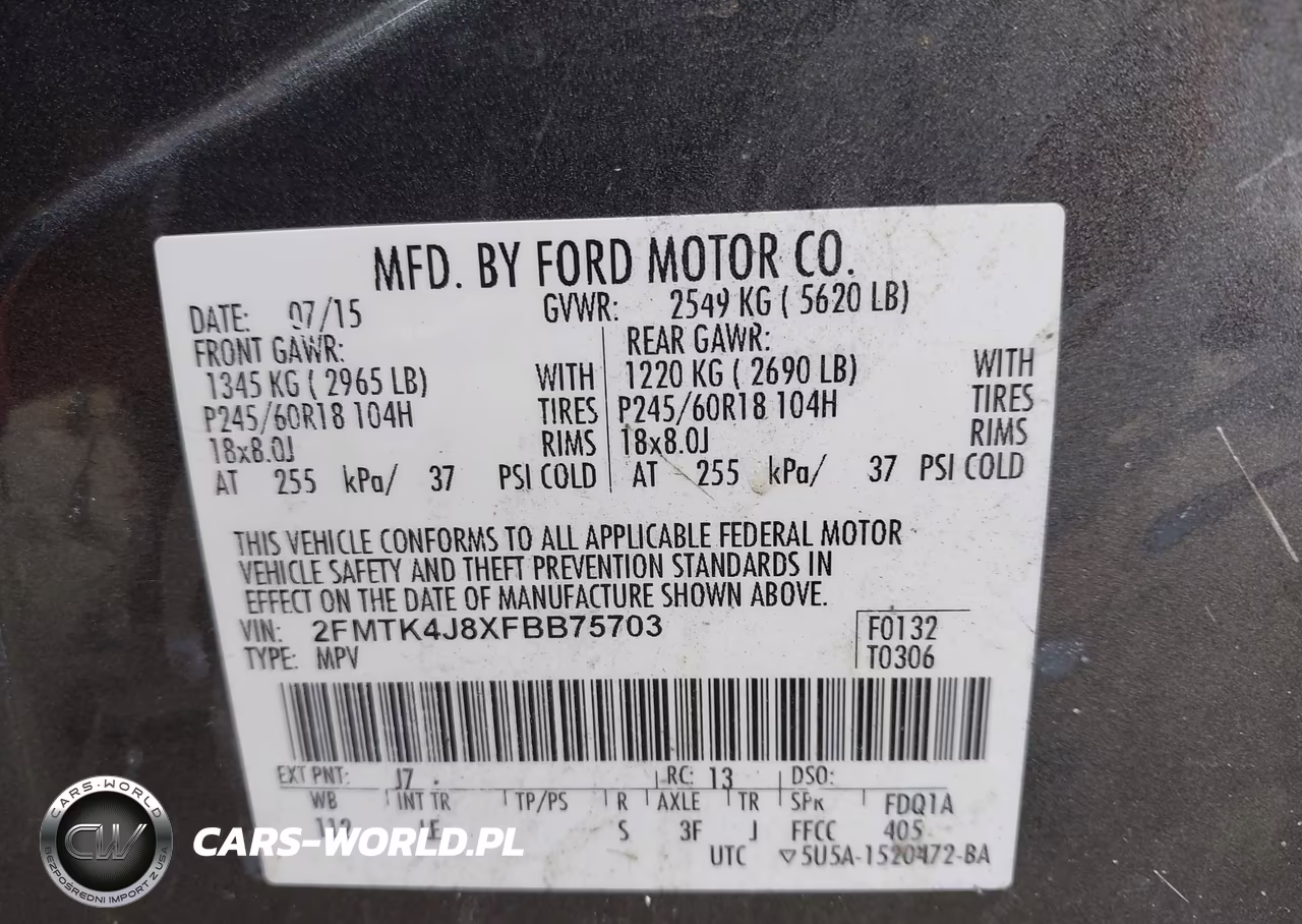 2015 Ford Edge Sel VIN:2FMTK4J8XFBB75703 - 9