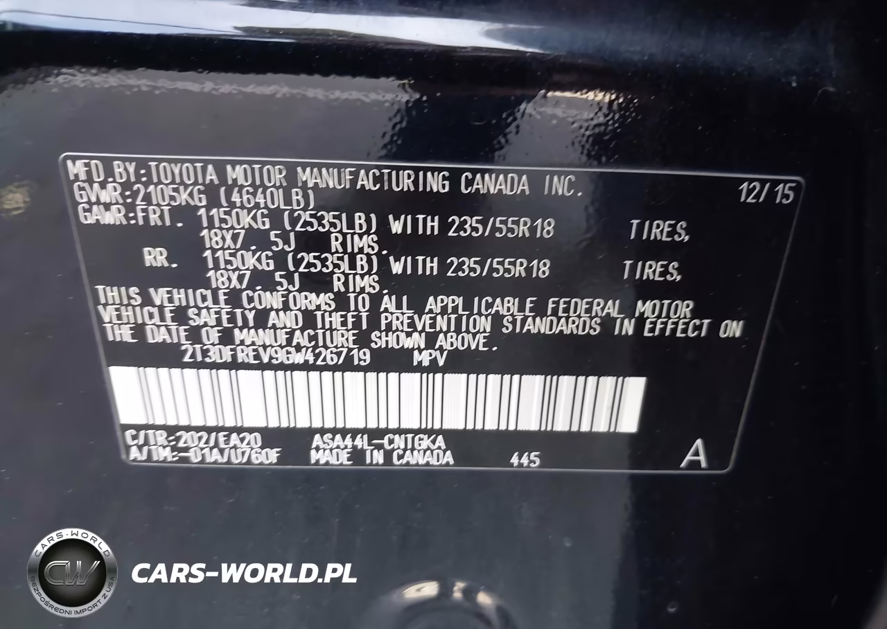 2016 Toyota Rav4 Limited VIN:2T3DFREV9GW426719 - 9
