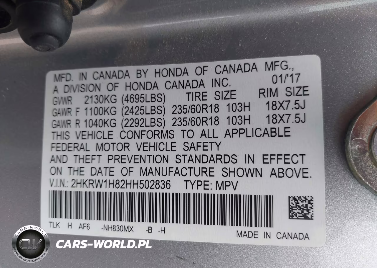 2017 Honda Cr-V Ex-L-Ex-L Navi VIN:2HKRW1H82HH502836 - 9