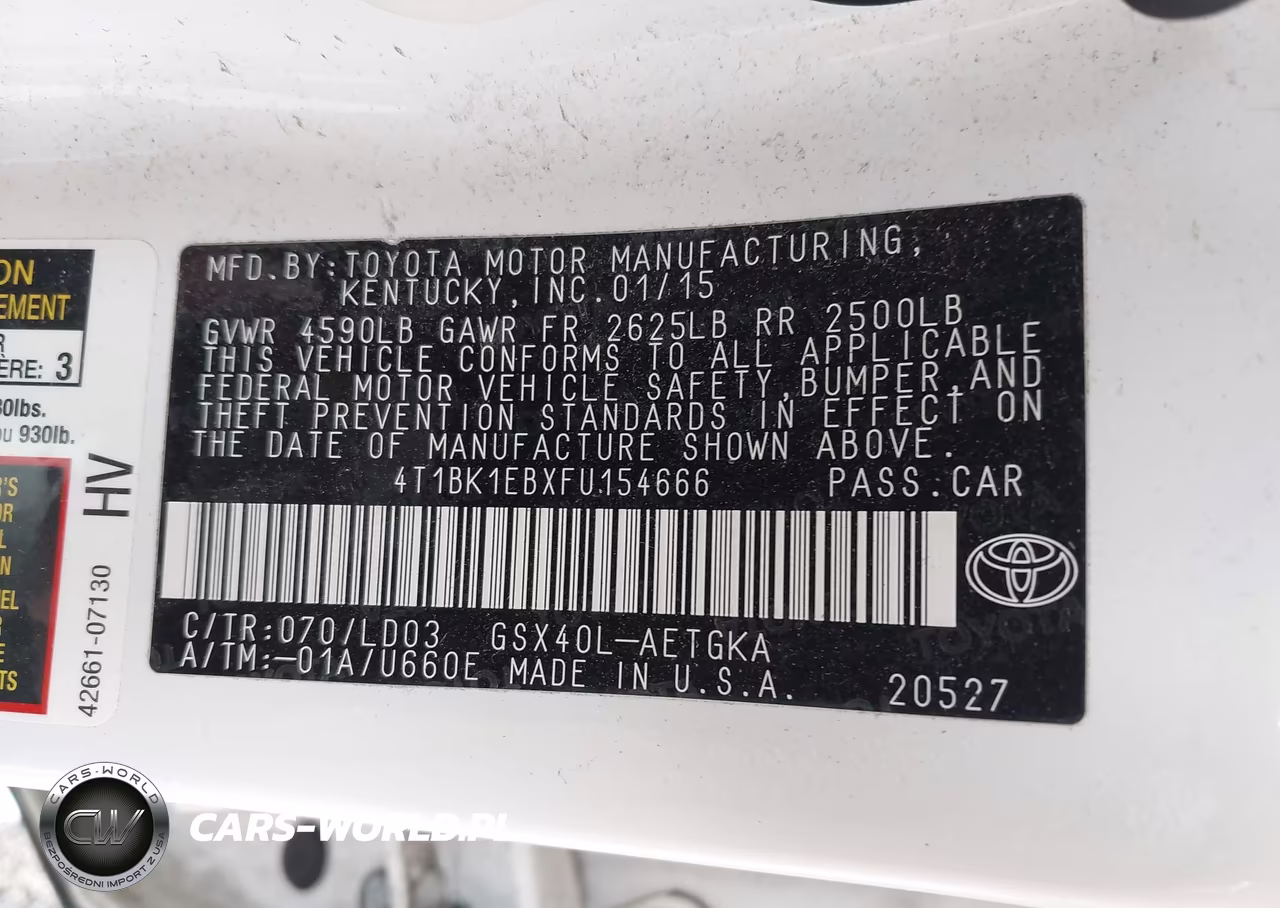 2015 Toyota Avalon Xle VIN:4T1BK1EBXFU154666 - 9