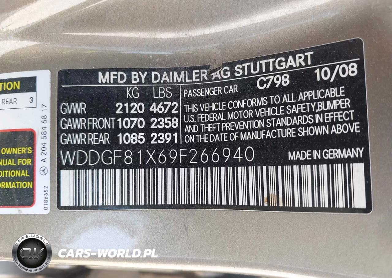 2009 Mercedes-Benz C 300 Luxury 4Matic-Sport 4Matic VIN:WDDGF81X69F266940 - 9