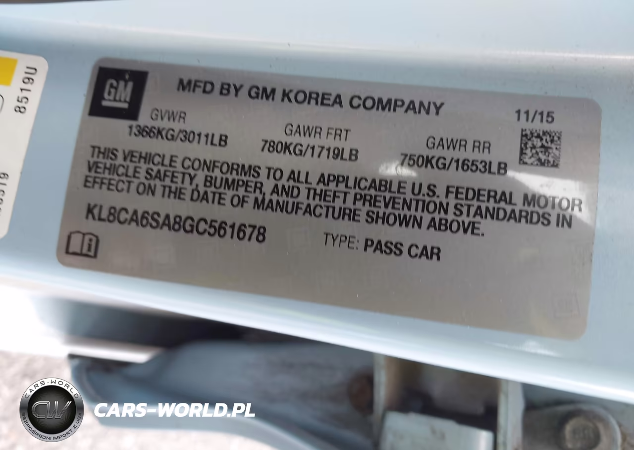 2016 Chevrolet Spark Ls Manual VIN:KL8CA6SA8GC561678 - 9