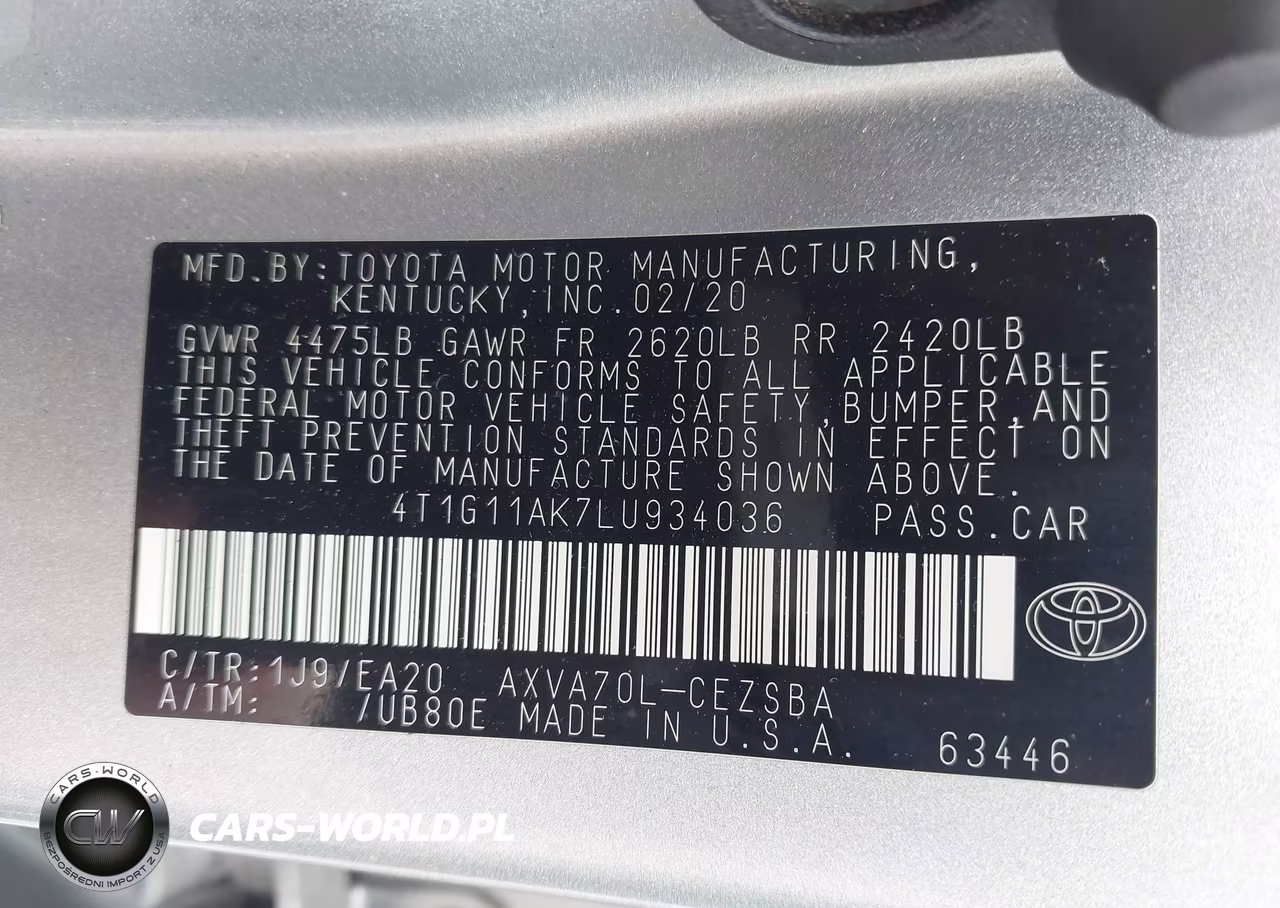 2020 Toyota Camry Se VIN:4T1G11AK7LU934036 - 9