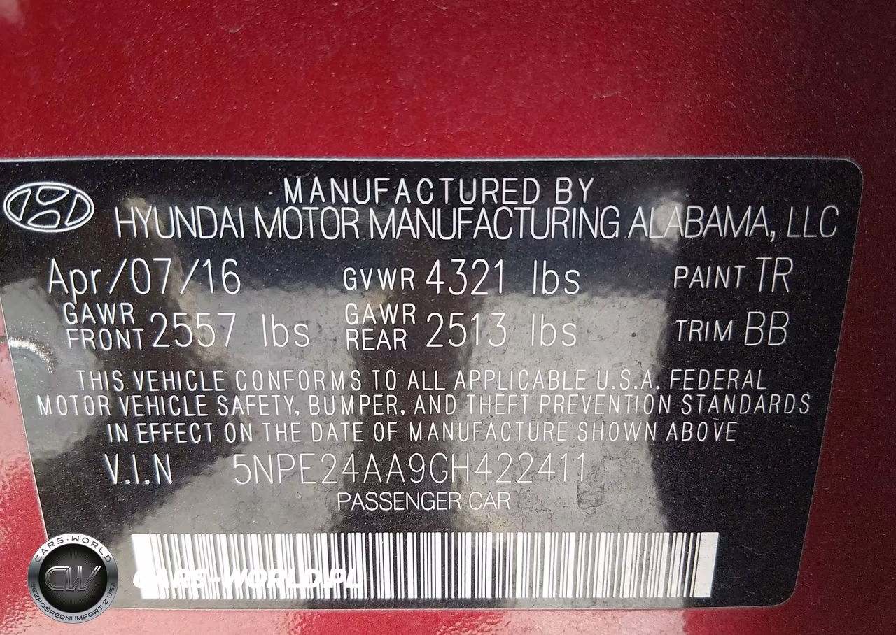 2016 Hyundai Sonata Eco VIN:5NPE24AA9GH422411 - 9