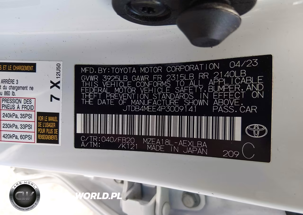 2023 Toyota Corolla Le VIN:JTDB4MEE4P3009141 - 9