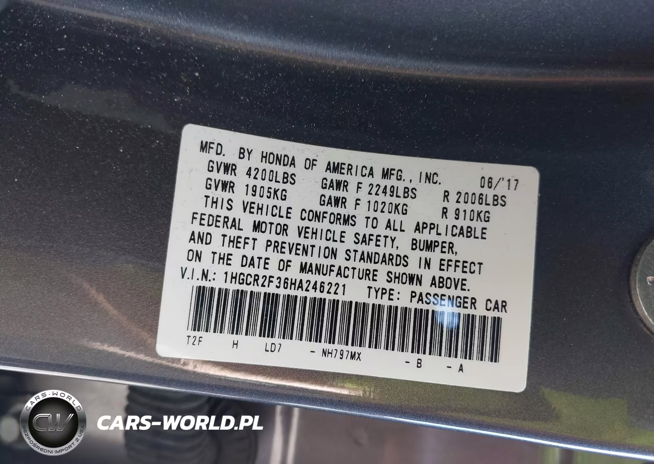 2017 Honda Accord Lx VIN:1HGCR2F36HA246221 - 9
