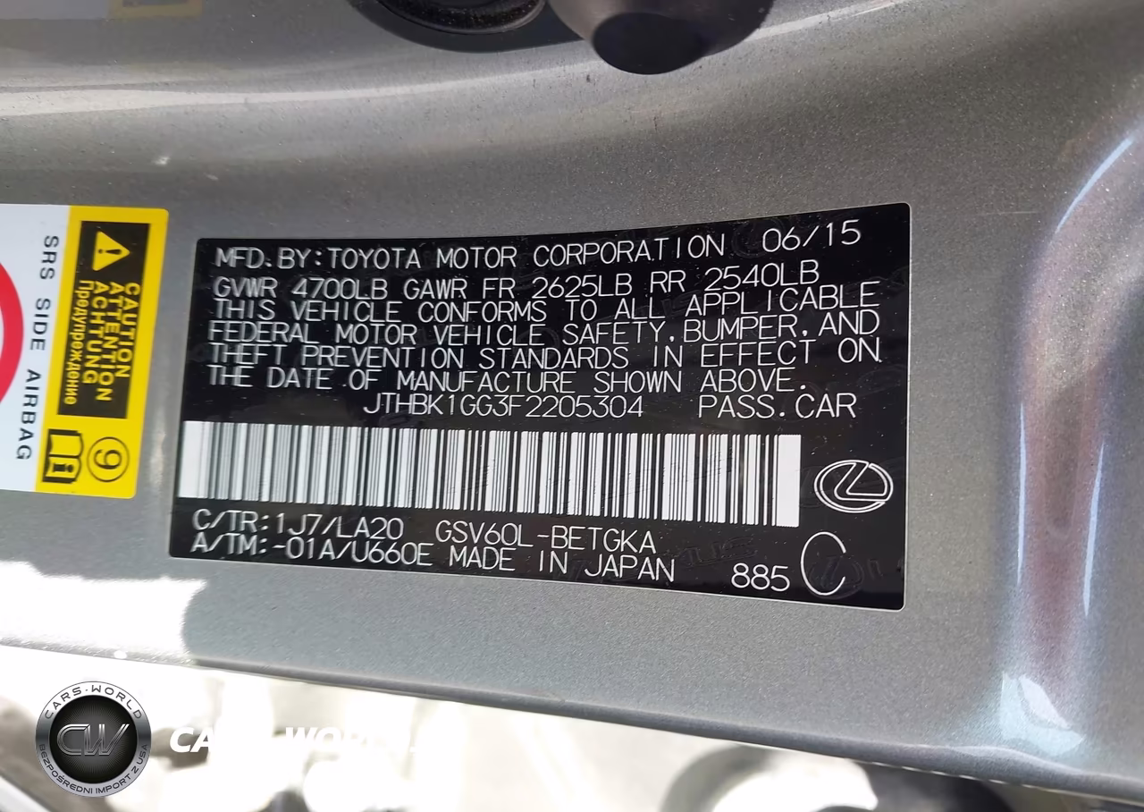 2015 Lexus Es 350 VIN:JTHBK1GG3F2205304 - 9