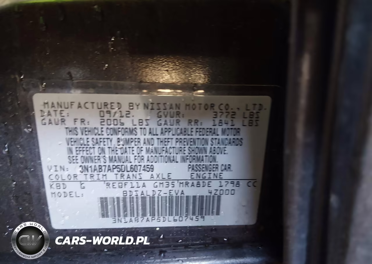 2013 Nissan Sentra Sv VIN:3N1AB7AP5DL607459 - 9