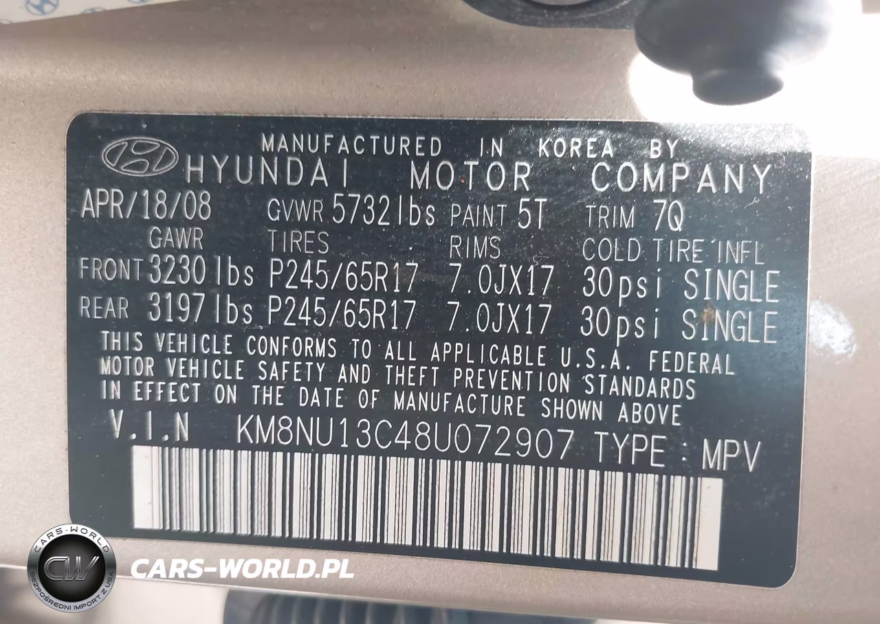 2008 Hyundai Veracruz Gls-Limited-Se VIN:KM8NU13C48U072907 - 9
