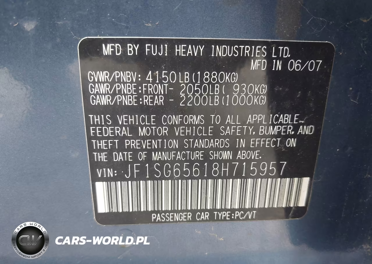 2008 Subaru Forester 2.5X VIN:JF1SG65618H715957 - 9