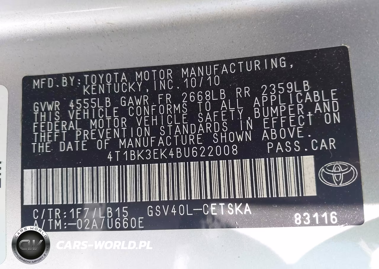 2011 Toyota Camry Se V6 VIN:4T1BK3EK4BU622008 - 9