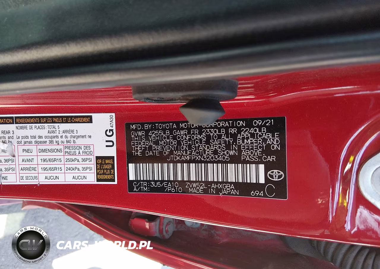 2022 Toyota Prius Prime Limited VIN:JTDKAMFPXN3203405 - 9