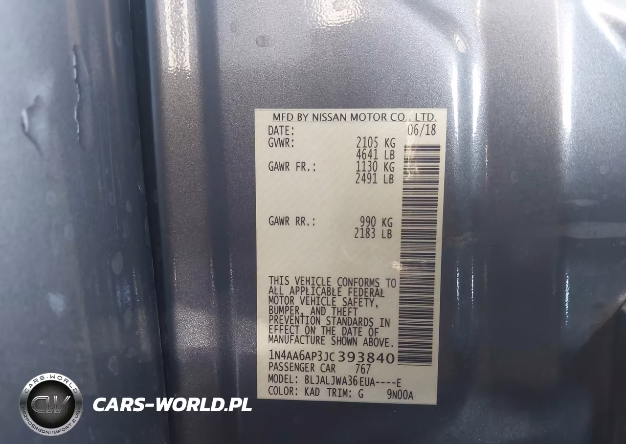 2018 Nissan Maxima 3.5 Sv VIN:1N4AA6AP3JC393840 - 9