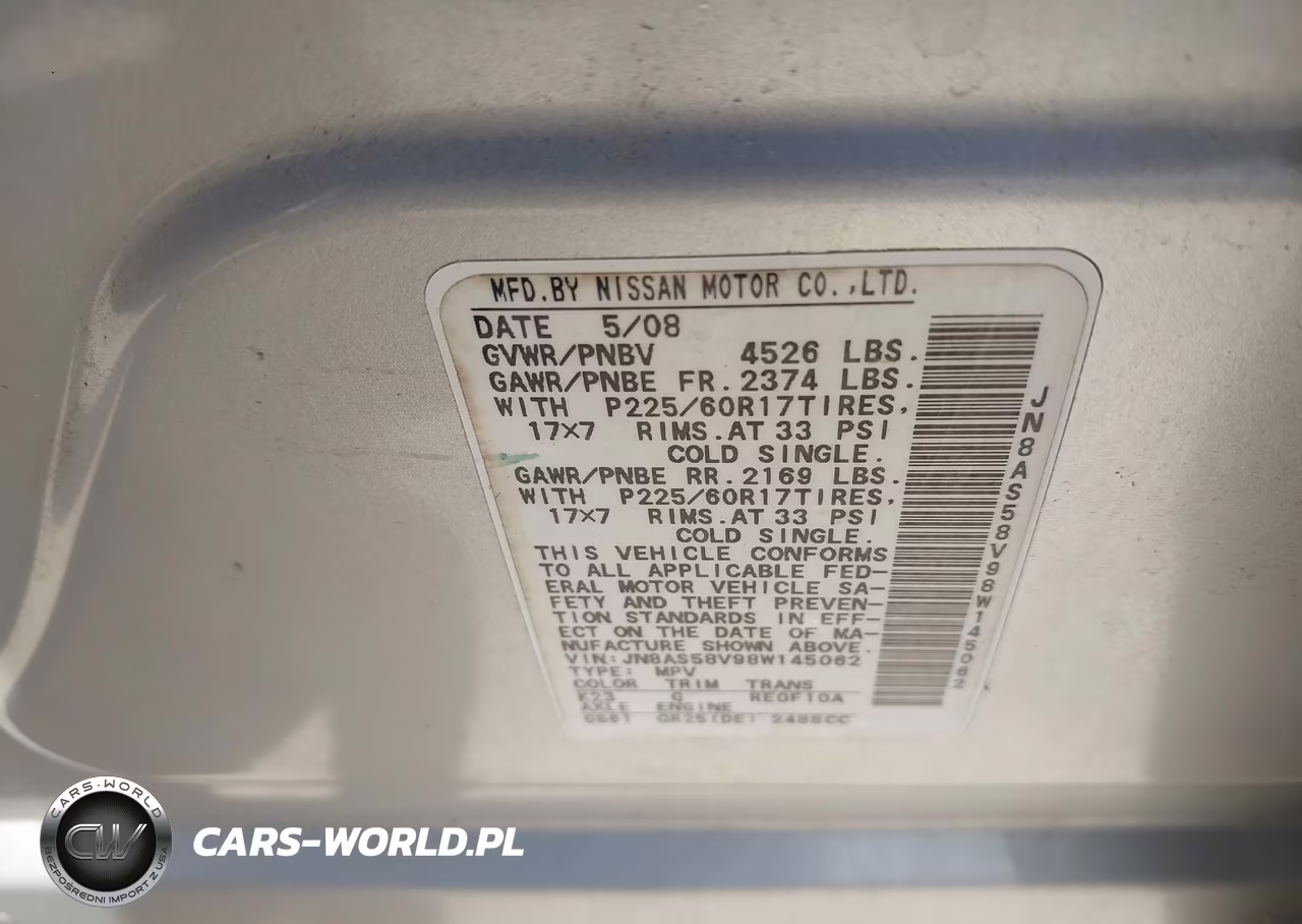 2008 Nissan Rogue Sl VIN:JN8AS58V98W145062 - 9