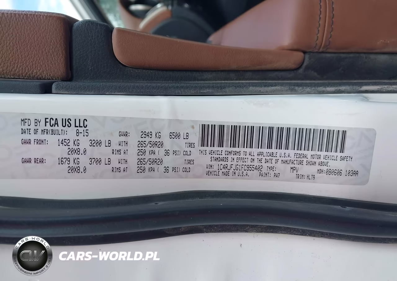 2015 Jeep Grand Cherokee Summit VIN:1C4RJFJG1FC955402 - 9