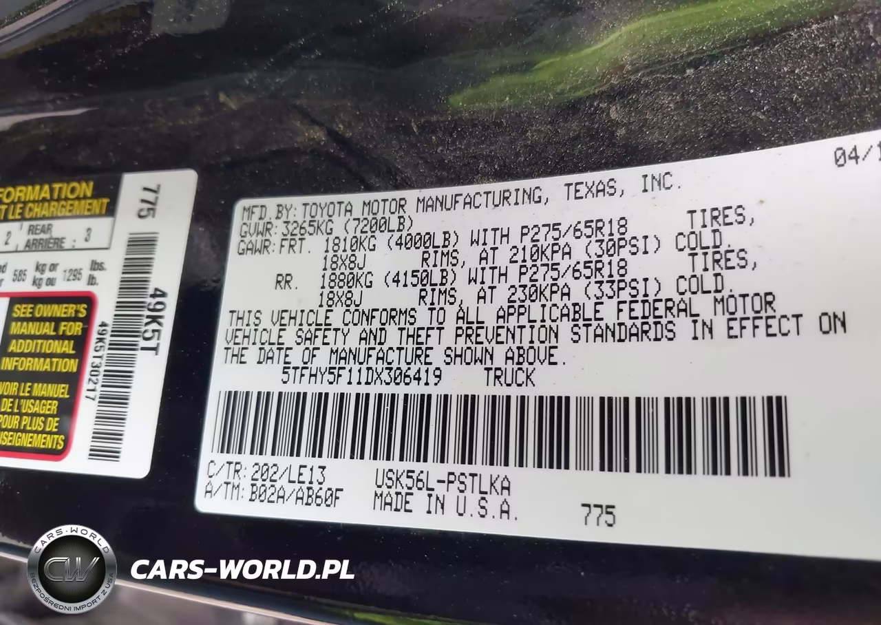 2013 Toyota Tundra Limited 5.7L V8 VIN:5TFHY5F11DX306419 - 9