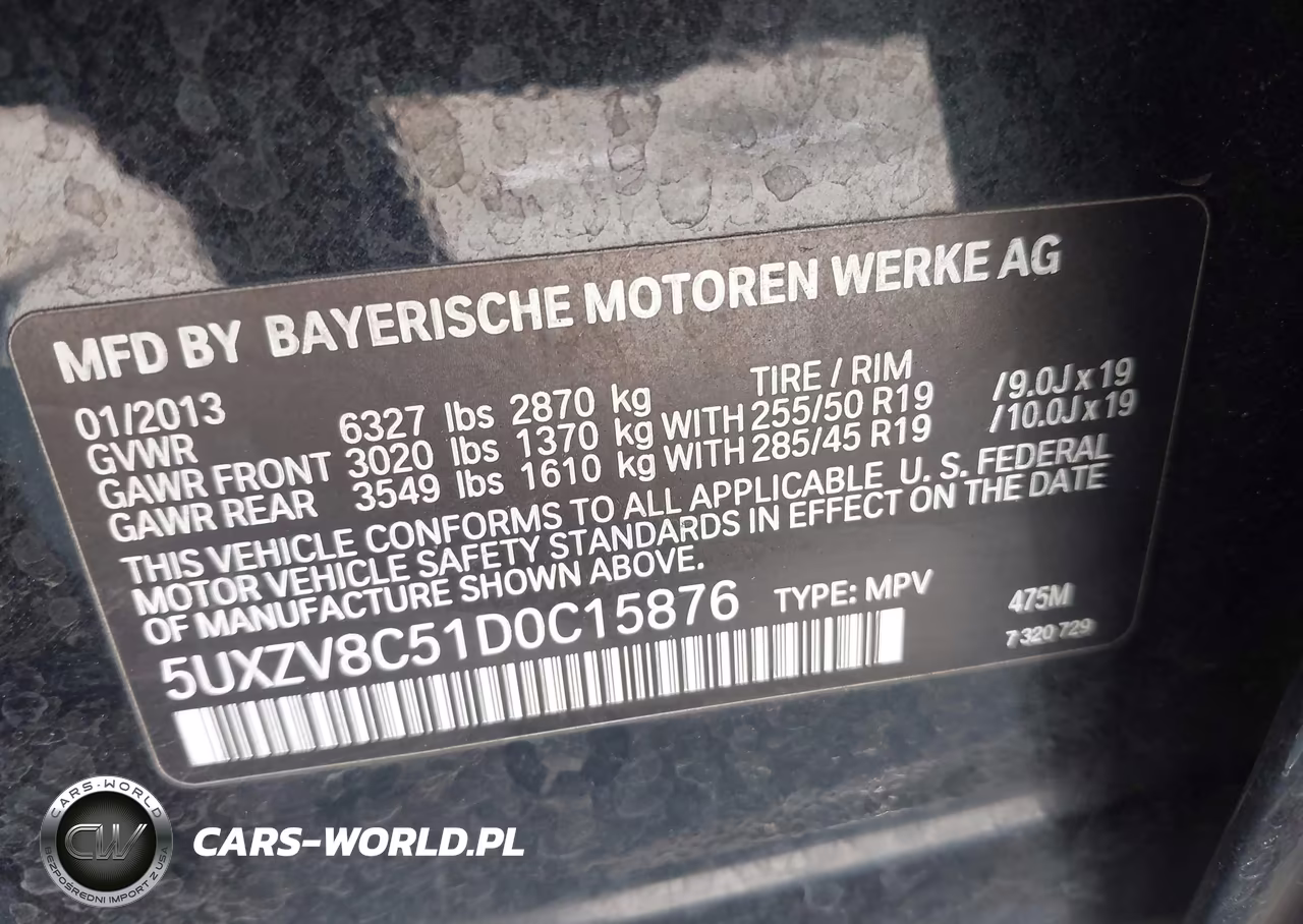 2013 BMW X5 xDrive50I VIN:5UXZV8C51D0C15876 - 9